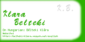 klara belteki business card